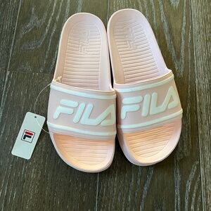 Pink Fila Slides